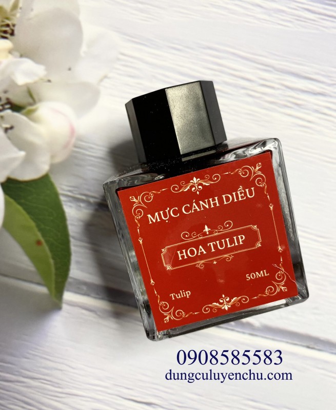 Mực luyện chữ cánh diều màu đỏ hoa Tulip